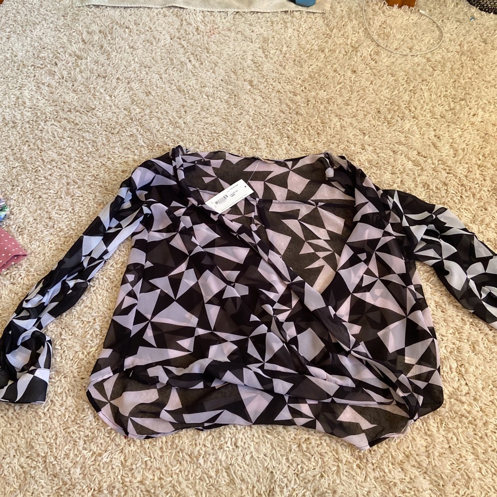 Sheer criss cross shirt